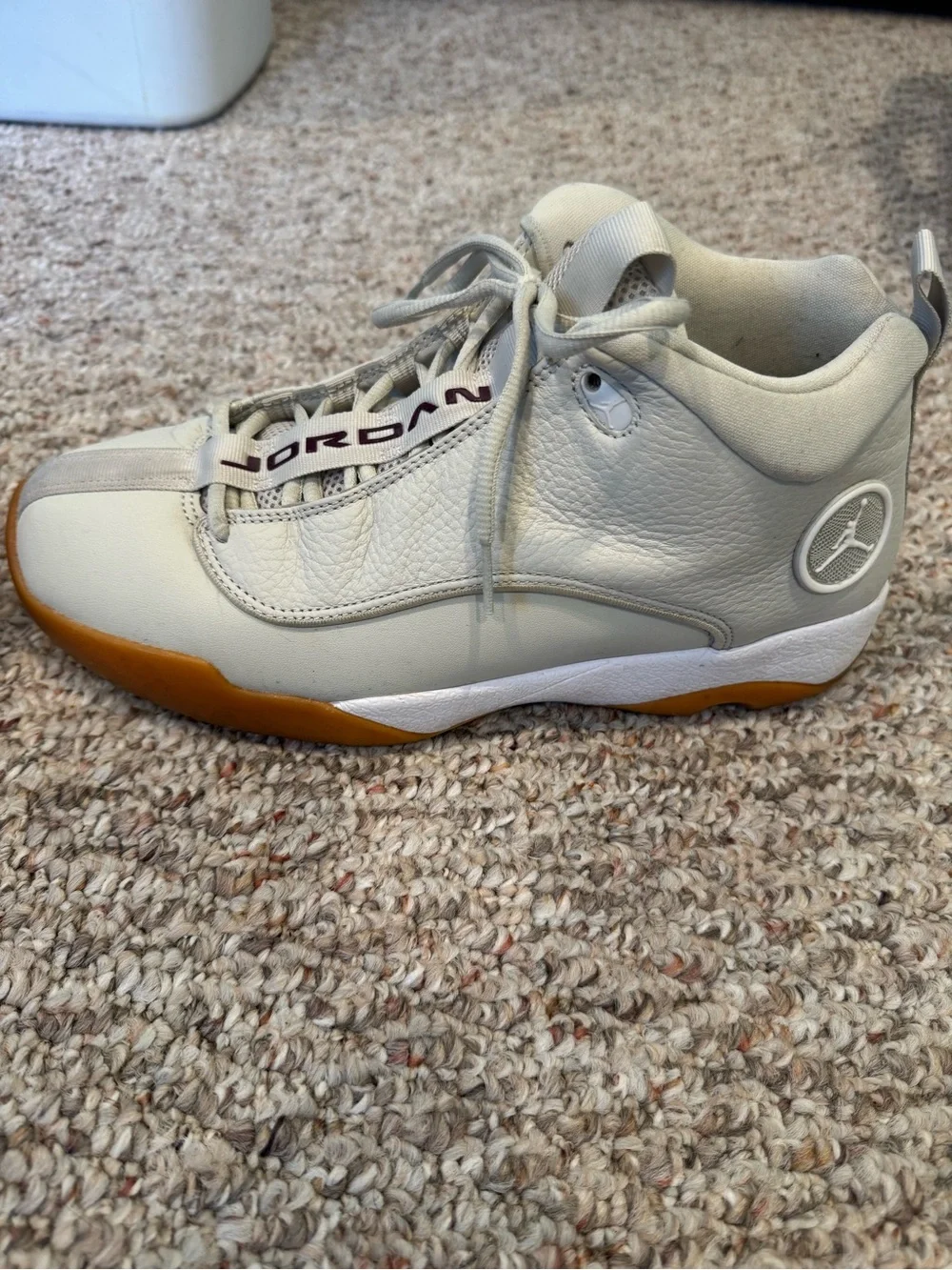Jordan Light Gray and Gum Low-Top Sneakers